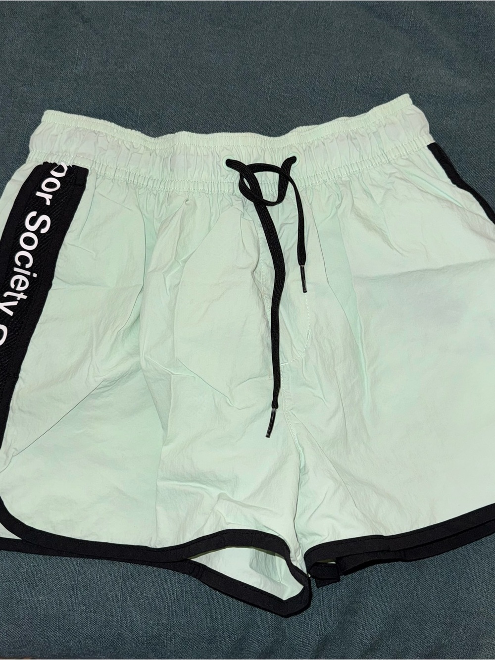 H&M Mint Green Swim Trunks with Black Trim